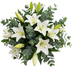 White Lily with Eucalyptus Bouquet