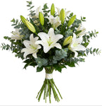 White Lily with Eucalyptus Bouquet