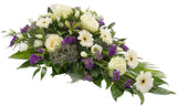 White & Purple Funeral Spray - Flowers Box London