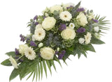 White & Purple Funeral Spray - Flowers Box London