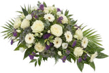 White & Purple Funeral Spray - Flowers Box London