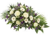 White & Purple Funeral Spray - Flowers Box London