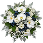 White Serenity and Berries Charming Bouquet - Flowers Box London