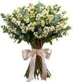White Snowberry Pretty Bouquet - Flowers Box London