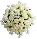 White Spray Roses and Sweet Pea Bouquet - Flowers Box London