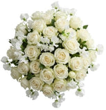 White Spray Roses and Sweet Pea Bouquet - Flowers Box London