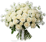 White Spray Roses and Sweet Pea Bouquet - Flowers Box London