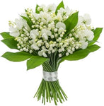White Sweet Pea and Lily of Valley Bouquet - Flowers Box London