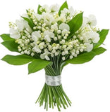 White Sweet Pea and Lily of Valley Bouquet - Flowers Box London