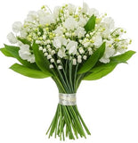 White Sweet Pea and Lily of Valley Bouquet - Flowers Box London
