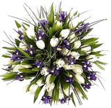 White Tulips and Iris Bouquet - Flowers Box London