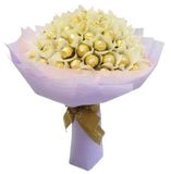 White Wrapped Chocolate Bouquet - Flowers Box London