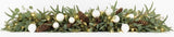Winter Elegance Garland with Eucalyptus, Lights & White Baubles - Flowers Box London