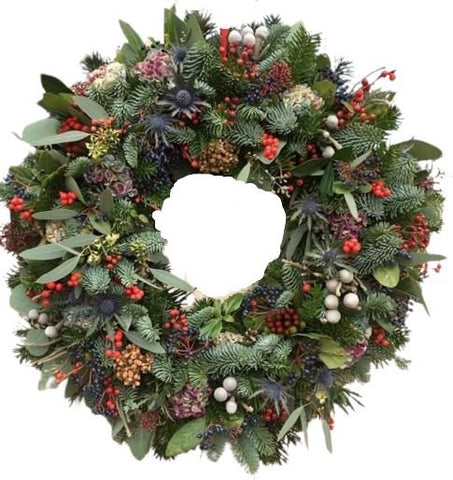 Winterberry & Blossom Festive Wreath - Flowers Box London