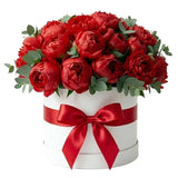 Wonderful Peonies Box with Eucalyptus - Flowers Box London