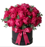 Wonderful Peonies Box with Eucalyptus - Flowers Box London