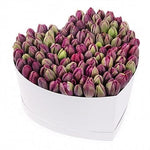 Wonderful Tulips Heart Box - Flowers Box London