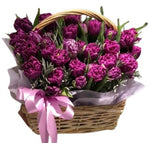 Wonderfurl Basket of Double Tulips