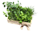 Wooden Crate of Aromatic Herbs - Flowers Box London