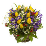 Yellow and Purple Basket - Flowers Box London