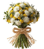 Yellow Craspedia with Scabiosa Bouquet - Flowers Box London