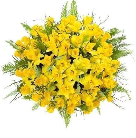 Yellow Daffodils Bouquet with Greenery - Flowers Box London