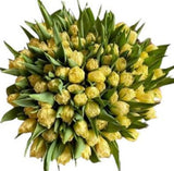 Yellow Double Tulips Bouquet - Flowers Box London