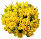 Yellow Double Tulips Bouquet - Flowers Box London