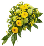 Yellow & Green Funeral Spray - Flowers Box London