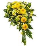Yellow & Green Funeral Spray - Flowers Box London