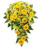 Yellow & Green Funeral Spray - Flowers Box London