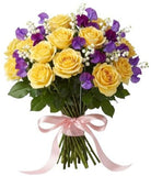 Yellow Roses with Fragrant Blooms Bouquet - Flowers Box London