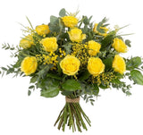 Yellow Roses with Mimosa Bouquet - Flowers Box London