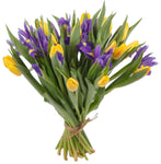 Yellow Tulips and Iris Bouquet - Flowers Box London
