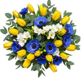 Yellow Tulips & Anemone Bouquet - Flowers Box London