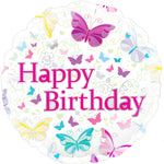 18in Happy Birthday Butterfly Balloon