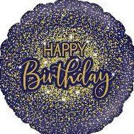 18in Happy Birthday Glitter Balloon - Flowers Box London