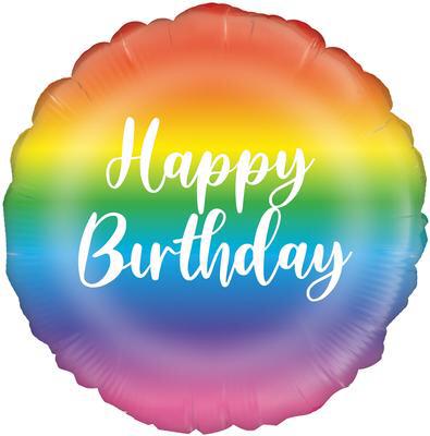 18in Happy Birthday Rainbow Balloon
