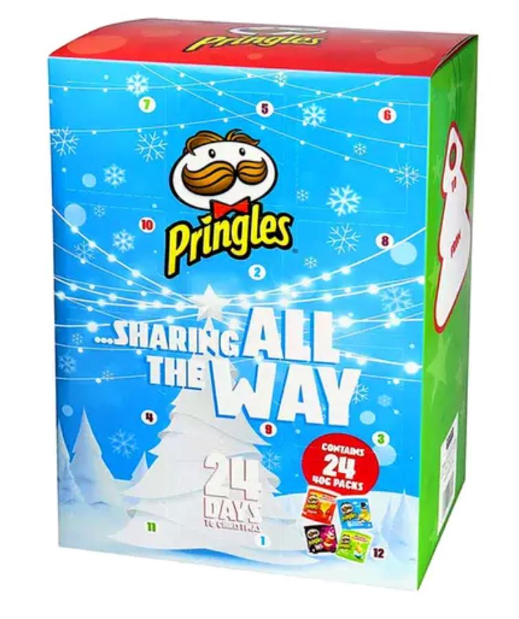 24-Day Pringles Advent Calendar - 40g Crisps for Christmas Countdown ...
