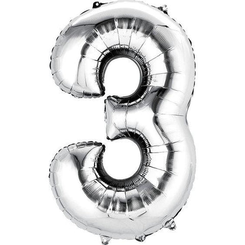 34in Number 3 Balloon - Flowers Box London