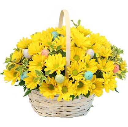 A Basket of Chrysanthemums with Eggs
