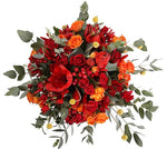 Amaryllis and Spray Roses Halloween Pumpkin