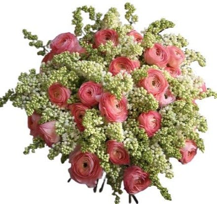 Amazing Pink Ranunculus with Lilac Bouquet - Flowers Box London