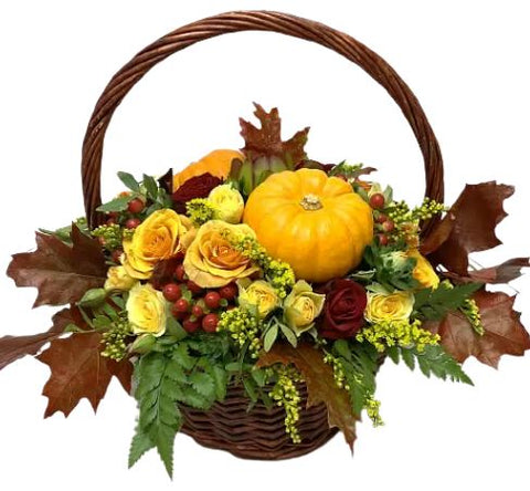 Autumn Basket with Pumpkin