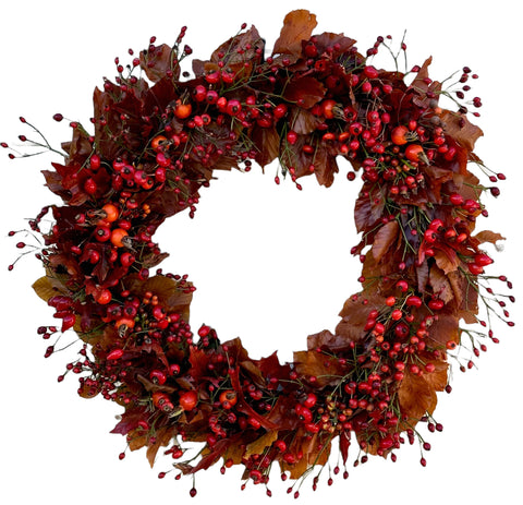 Autumn Door Wreath with Fresh Berry