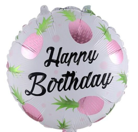 Balloon with Pink Pineapple Happy Birthday 18 inch