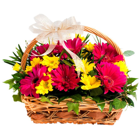 Basket of Gerbera Flowers - Flowers Box London