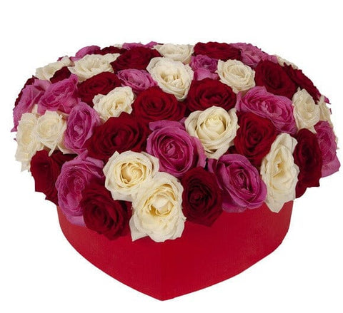Heart Shaped Flower Box. Roses, tulips, orchids – Flowers Box London