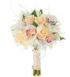Blooming Feathers Bridal Bouquet - Flowers Box London