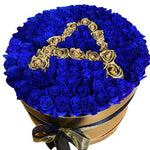 Blue and Gold Roses Initial Box